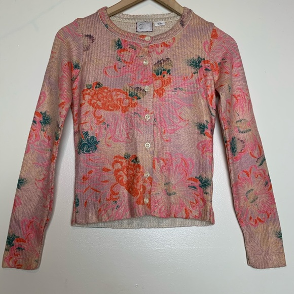 Anthropologie | Postage Orange & Pink Floral Wool - Picture 8 of 8